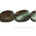 Old Palm Wood Twisted Oval Beads 30 x 40mm